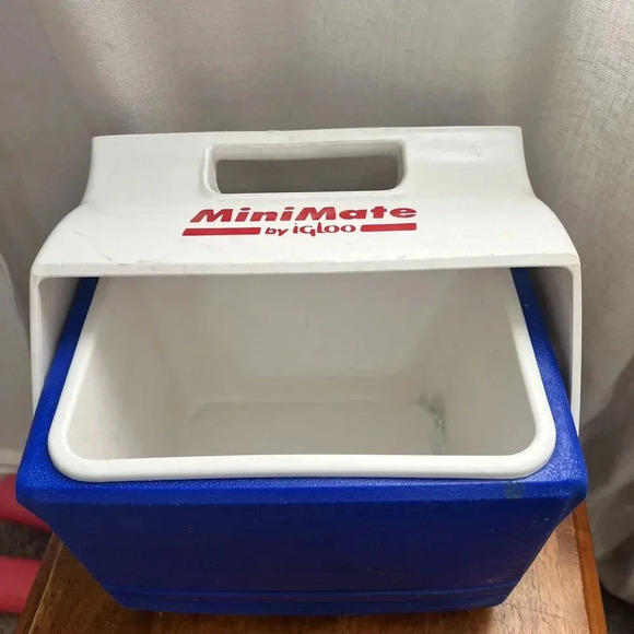 Vintage Mini Mate Cooler Lunch Box by Igloo Made‎ in USA Blue White Purple - Picture 11 of 11